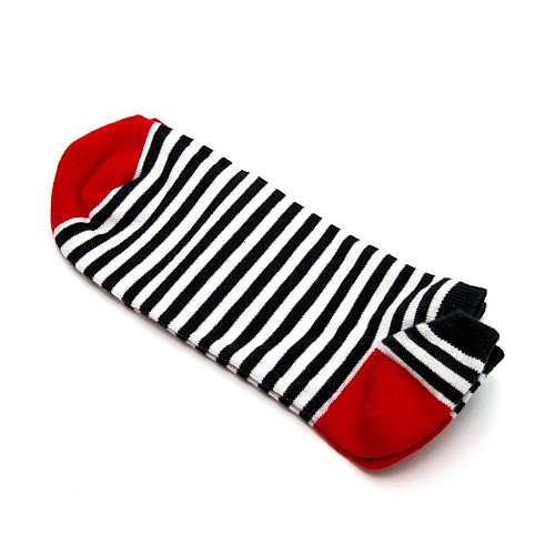 Шкарпетки Krebo короткі в чорно-білі смужки KRB-12018