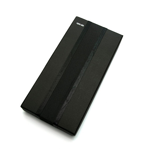 Набор 3 в 1 черный галстук, платок, запонки ZD-1010